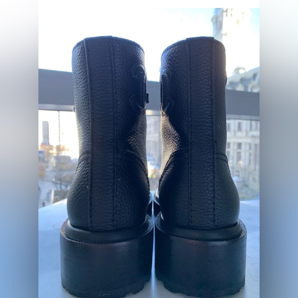 Authentic Chanel Black Leather Combat Boots with Pearl Detailing, Size 41 - Picture 8 of 8